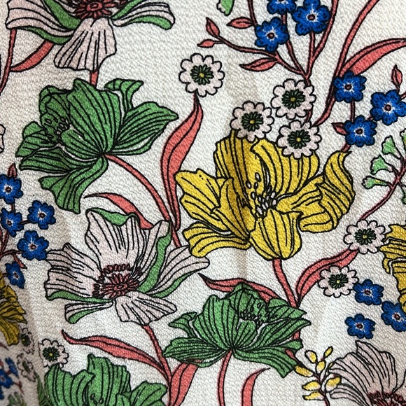 Uncle Frank 3/4 Long Sleeve Dress Womens M Above Knee Mini Floral White Boho - Picture 11 of 11